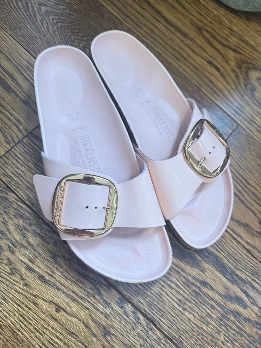 Birkenstock Madrid Big Buckle patent leather sandal NWOT